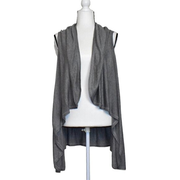 Coldwater Creek Sleeveless Draped Open Front Waterfall Front Vest Gray S… - Picture 1 of 8
